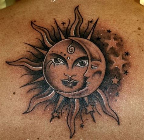 celestial sun and moon tattoos